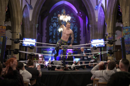 A church in England opens its doors to pro wrestling in a bid to attract converts